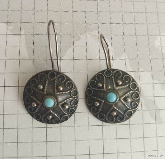 Серьги бирюзовое Солнце, СССР