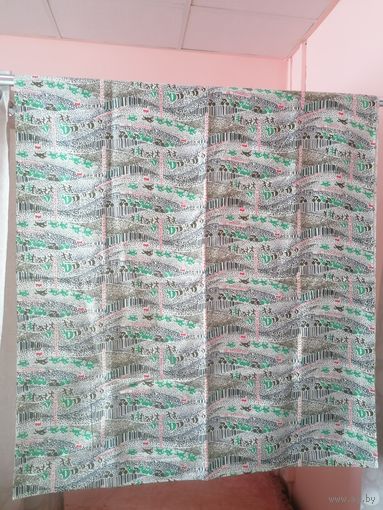 Ткань СССР олимпиада 80 виды спорта длина 3,6м на 87 см предположительно сатин