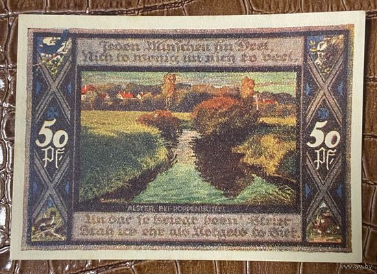 Нотгельд 50 пфеннигов 1921 год. Поппенбюттель. Веймарская республика