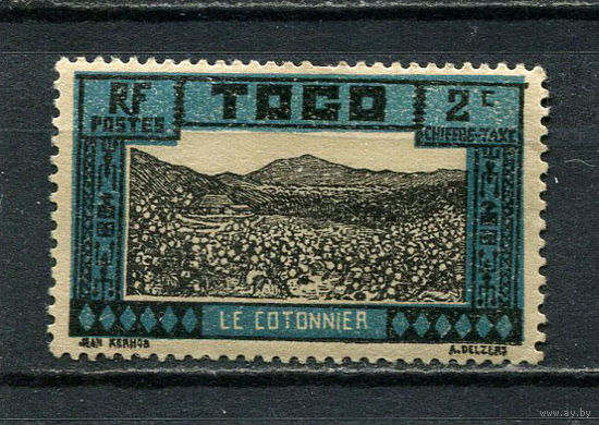 Французские колонии - Того - 1925 - Хлопок 2C. Portomarken - [Mi.9p] - 1 марка. MH.  (Лот 80Gh)-T2P53