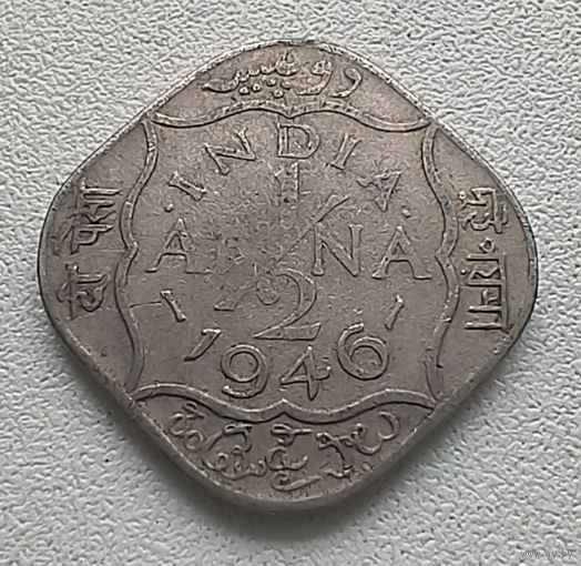 Индия - Британская 1/2 анна, 1946 Без точки 1-11-61