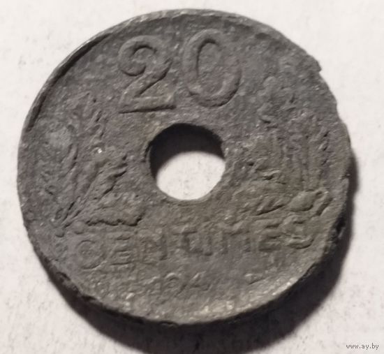 Франция 20 сантим 1941-44