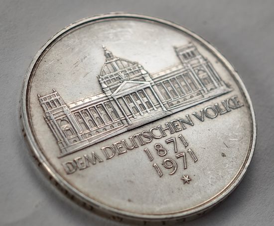 1971 год Германия 5 марок   серебро