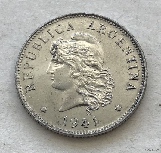 Аргентина 50 сентаво 1941 - нечастая, один год чекана!