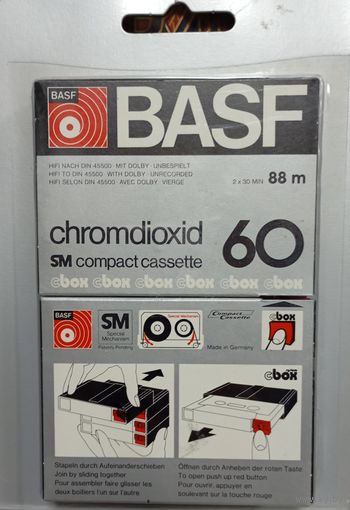 Аудиокассета BASF-60 cromdioxid type II - новая в упаковке две штуки.