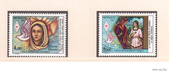 Монако-1987(Мих.1823-1824)  ** , Красный Крест, Религия