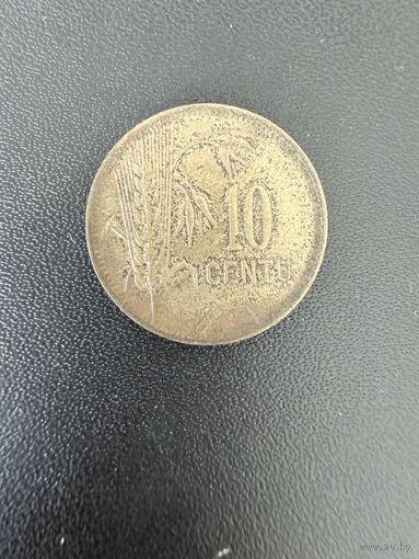 10 центов 1925 года. Хорошее состояние. С 1 рубля