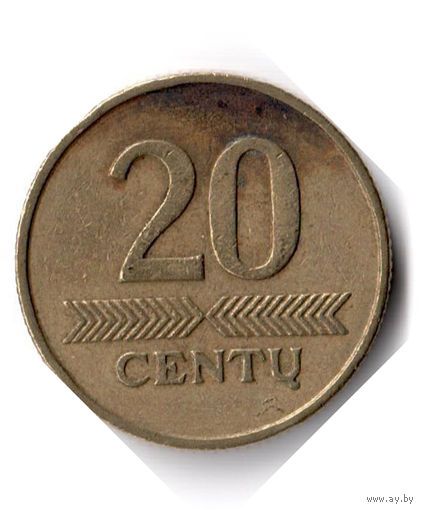 Литва. 20 центов. 1997 г.