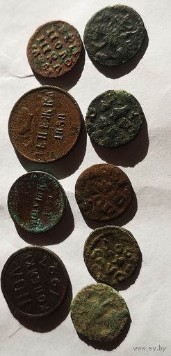 Лот полушек + денежка. С 1 рубля.