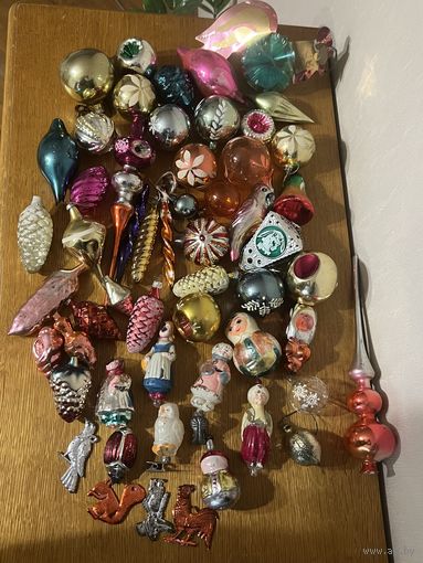 Ёлочные игрушки СССР !!! БОЛЬШОЙ ЛОТ !!! БОЛЕЕ 40 ИГРУШЕК !!! С РУБЛЯ!!!