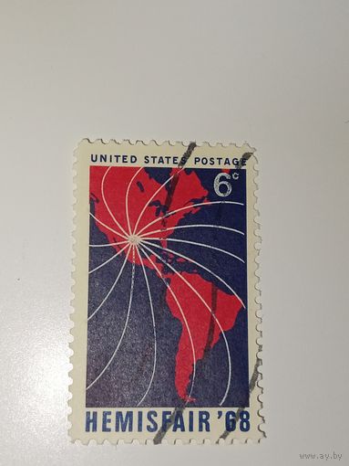 США 1968 в честь Всемирной выставки HemisFair '68 в Сан-Антонио, штат Техас.