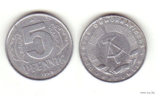 5 пфеннингов 1968