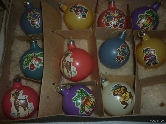 Набор Ёлочных игрушек. СССР. 11 шт