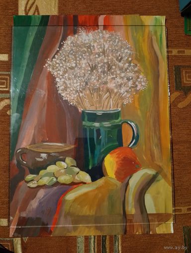 Картина натюрморт с сухоцветом