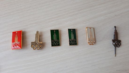 Олимпиада 80 Москва 80 Олимпийские игры 1980 эмблема игр 6 шт