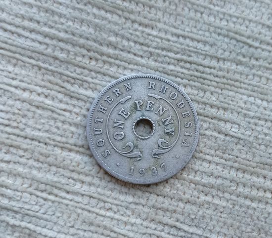 Werty71 Южная Родезия 1 пенни 1937 Георг 6