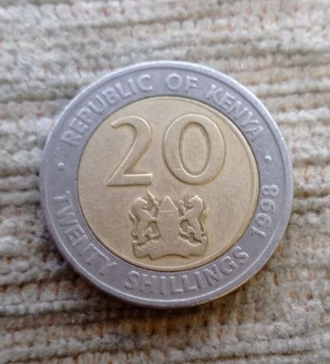 Werty71 Кения 20 шиллингов 1998 Биметалл