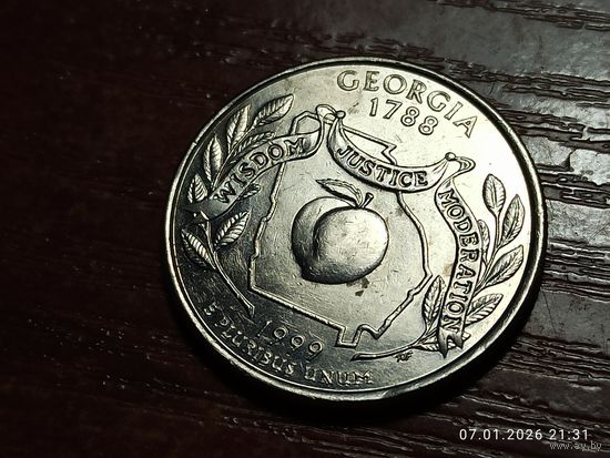 США 25 центов квотер 1999 Джорджия