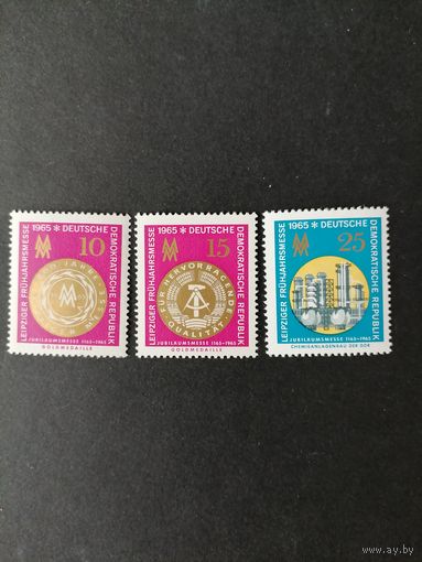 ГДР 1965 Полная серия марок "Весенняя торговая ярмарка в Лейпциге" (чистые**) Mi.1090-1092 каталог 1.20 евро