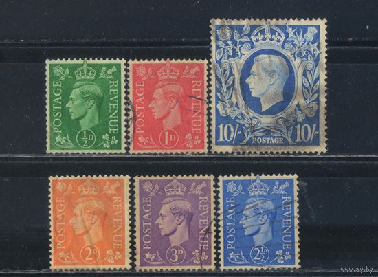 Великобритания 1941 GVI Стандарт #221-2,224-6,229