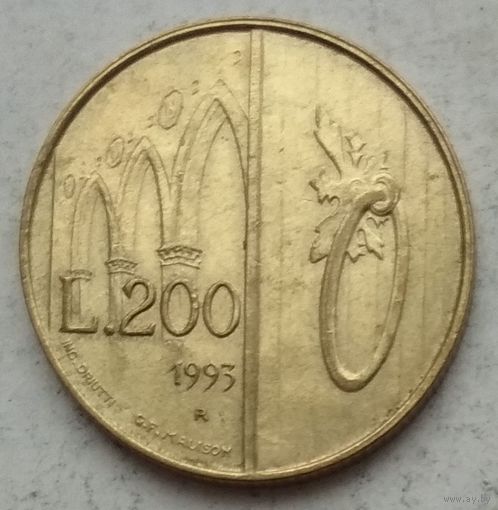 Сан-Марино 200 лир 1993 г. В холдере