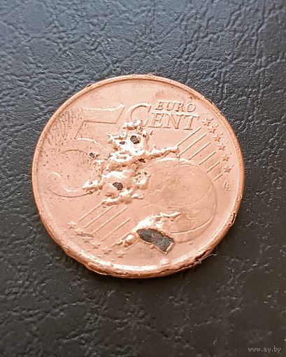5 евроцентов 1999г. Бельгия. Необычный брак.