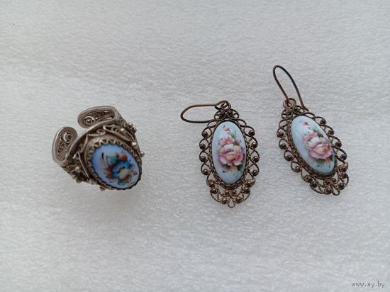 Кольцо, серьги