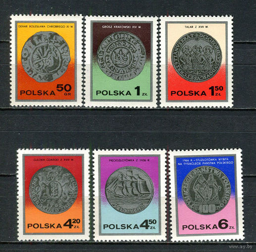 Польша - 1977 - День почтовой марки. Монеты - [Mi. 2525-2530] - полная серия - 6 марок. MNH.  (Лот 94Go)-T41P5