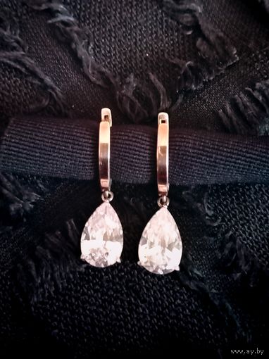 Серьги СЕРЕБРО 925ПР, ЗОЛОТО.
