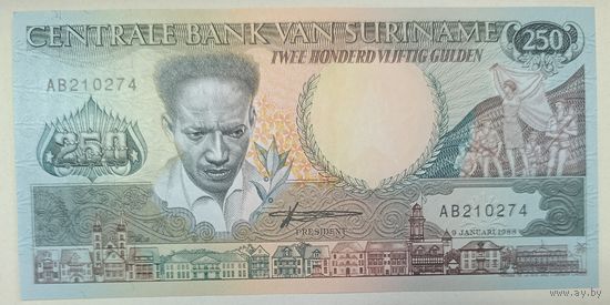 250 гульденов 1988 года - Суринам - UNC