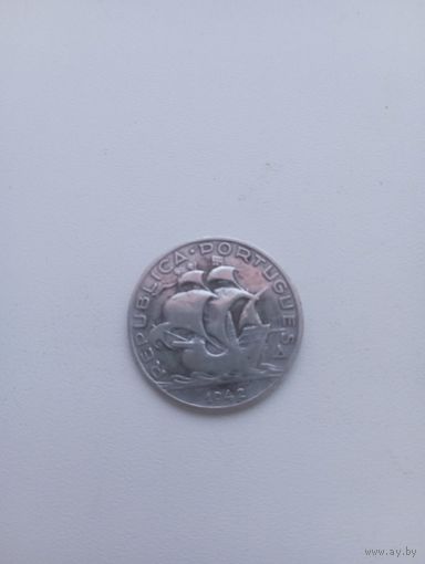 Португалия 5 эскудо 1942 год( серебро)