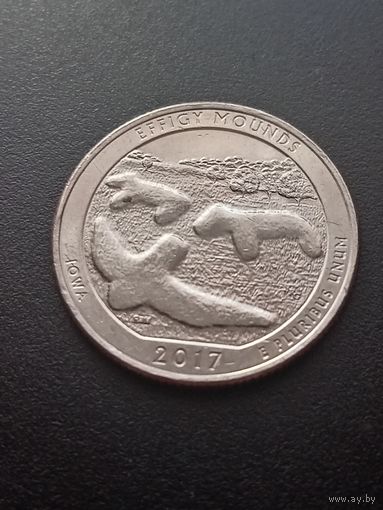 США 25 центов  2017 г. P - Национальный памятник Эффиджи-Маундз