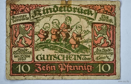 1920 год 10 пфеннигов Германия нотгельд