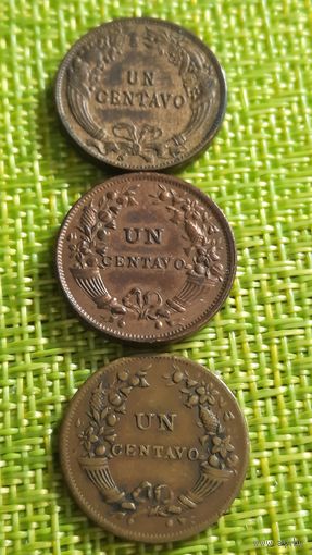 Перу 1 сентаво 1919 г ( один год чекана... Филадельфия )