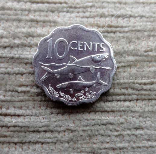 Werty71 Багамы Багамские острова 10 центов 2010 Рыба Корабль Блеск