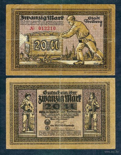 Германия (Freiberg), 20 марок 1918 год, - RедкаЯ -,  Р а Д а Р