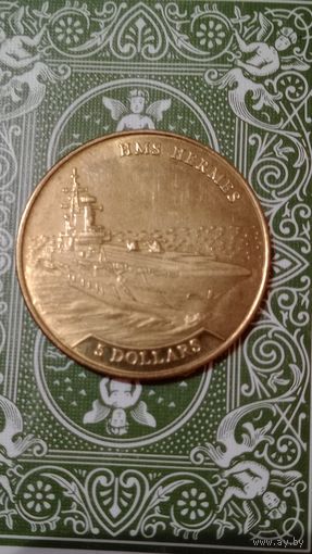 Науру 5 долларов 2016 корабль Hermes