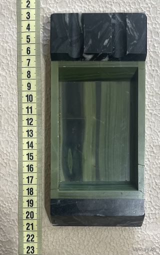 Подставка для ручек. Змеевик, малахит. Торг