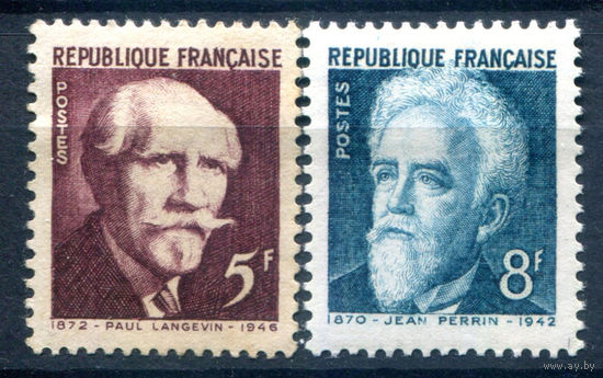 Франция - 1948г. - известные люди, физики - 2 марки - полная серия, MH, чистая, без клея [Mi 831-832]. #2-Fr-51-A-2