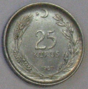 Турция, 25 куруш 1967