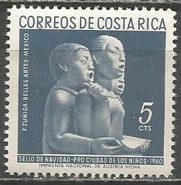 Коста-Рика. Рождественская марка двойного назначения. Дети. Скульптура. 1960 г. Mi#10.