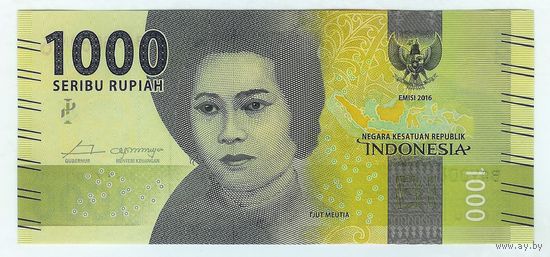 Индонезия, 1000 рупий 2016 год. UNC