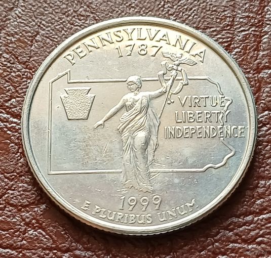 США 25 центов  D , 1999 Квотер штата Пенсильвания     ( 2-2-6 )
