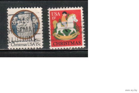 США-1978, (Мих.1368-1369) , гаш. , Рождество (полная серия)