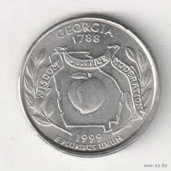 США квотер 1999 штата Джорджия двор P