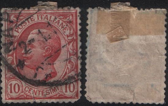 Италия 1920.01.01 (Mi)89PFaIII марка из сер.Король ВЕIII, тип Леони - 10с Король Витторио Эмануэле III (1869-1947) - тип Леони (г) без ВЗ розовый Сделано в Интра - поддельная печать (a1-23 ТОРГ