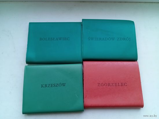 Открытки фотооткрытки книжка раскладушка в обложке чехле Польша 4 штуки