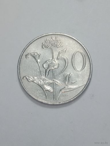 ЮАР 50 центов 1988 года . Suid - Africa