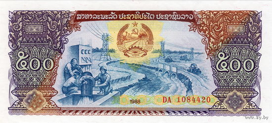 Лаос, 500 кип, 1988 год, UNC