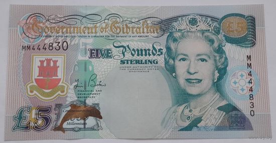 Гибралтар 5 фунтов 2000 года UNC